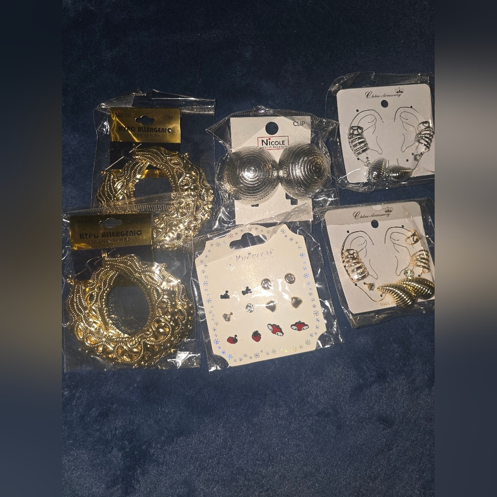 Nicole Silver and Gold Earring Collection